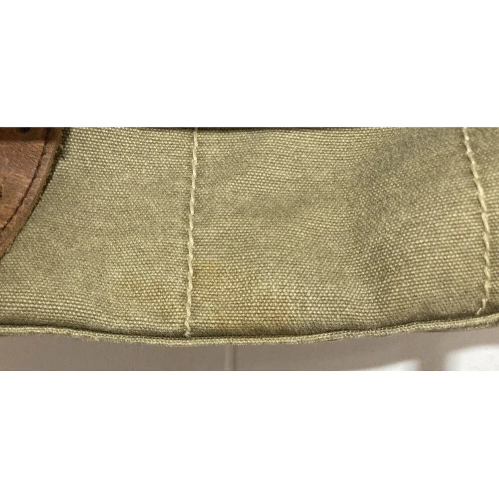 American Eagle Outfitters Y2K Canvas Messenger Bag Army Green Vintage Utility